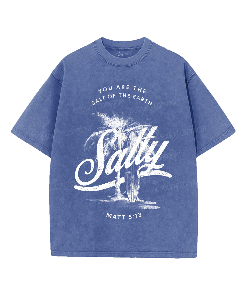 Salty Unisex Washed Christian T-shirt Hoodie, Sweatshirt | CiraTrend.com (Image 4)