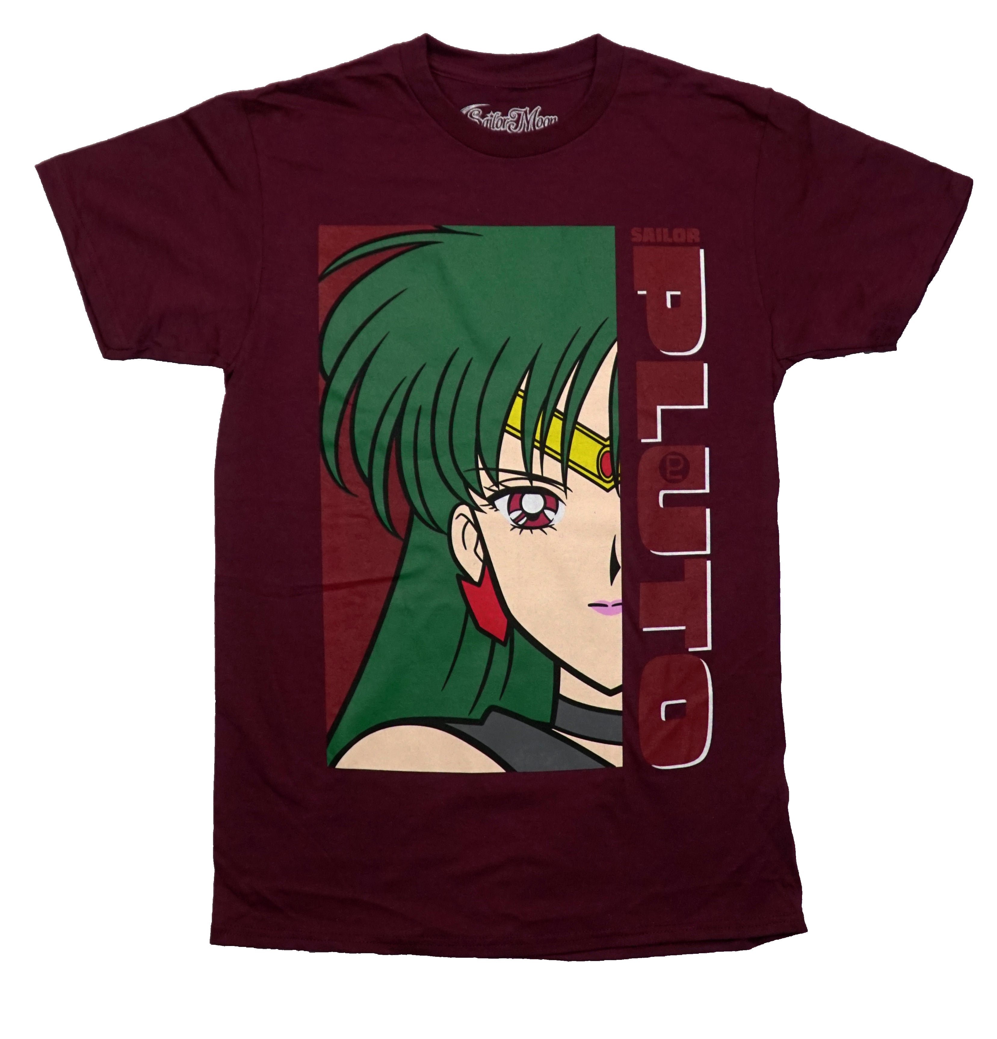 Sailor Moon Mens T-Shirt  -Sailor Pluto Large Face & Name Image Hoodie, Sweatshirt | CiraTrend.com