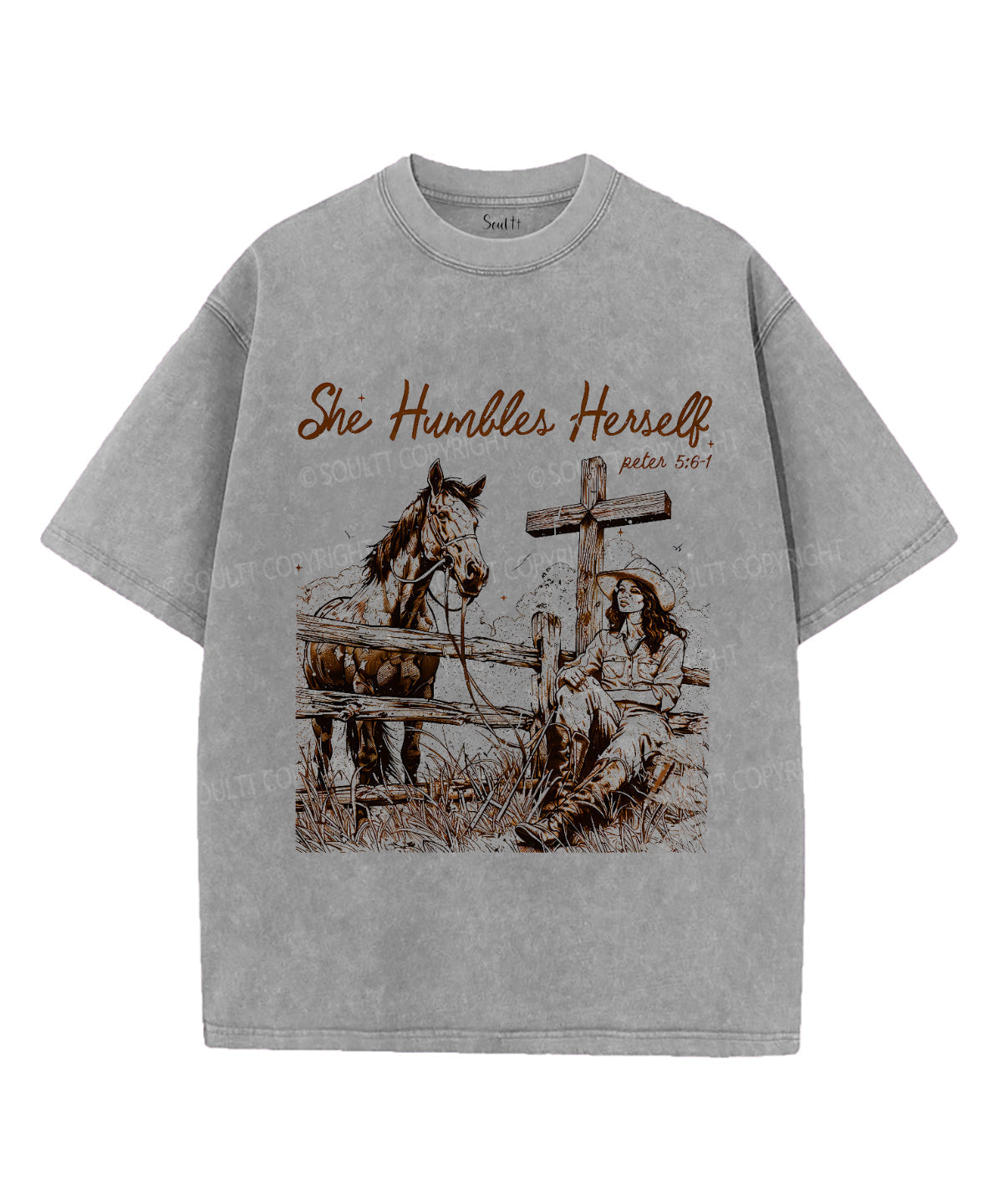 She Humbles Herself Unisex Washed Christian T-shirt Hoodie, Sweatshirt | CiraTrend.com (Image 3)