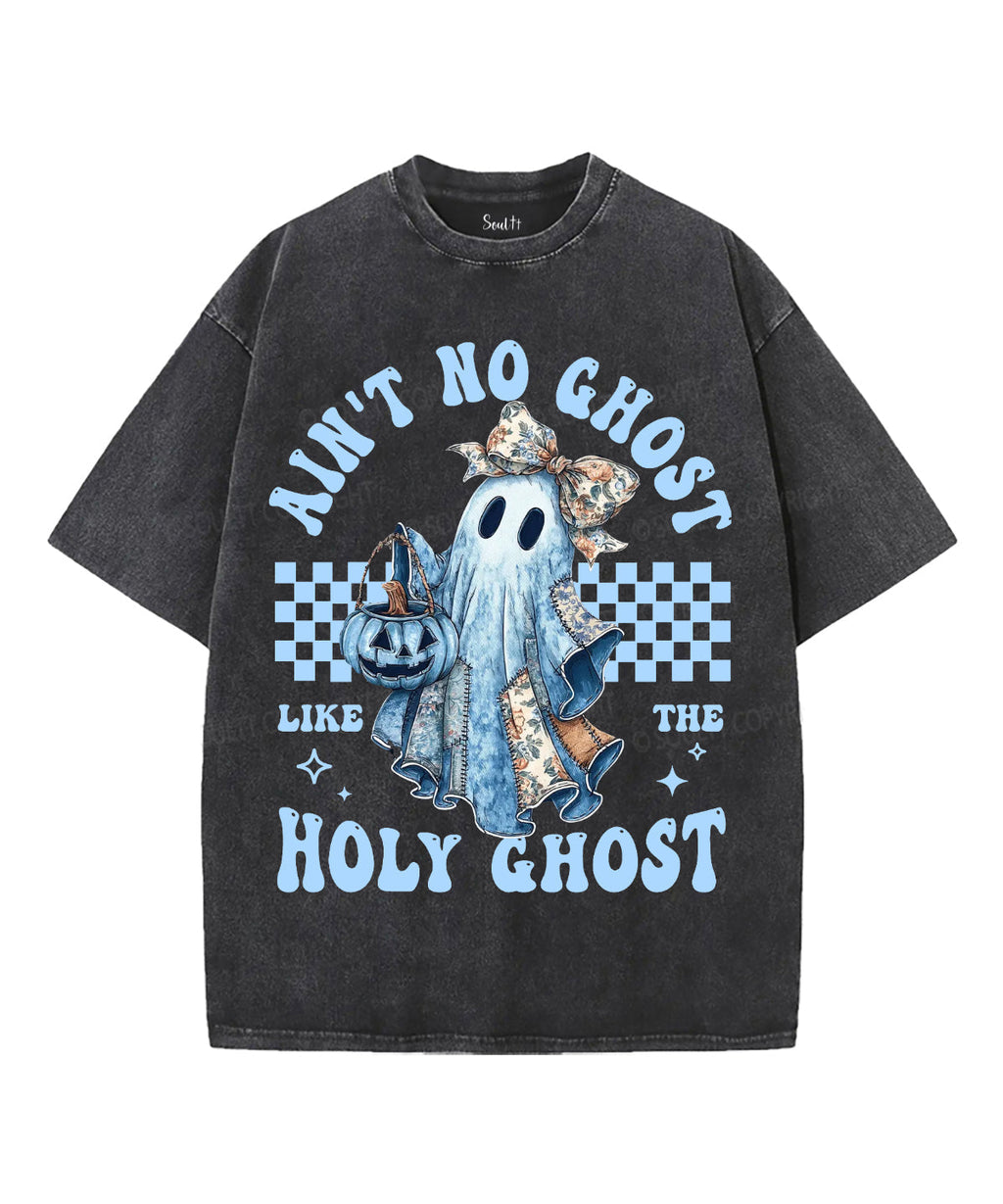 Halloween Holy Ghost Unisex Washed Christian T-shirt Hoodie, Sweatshirt | CiraTrend.com (Image 2)