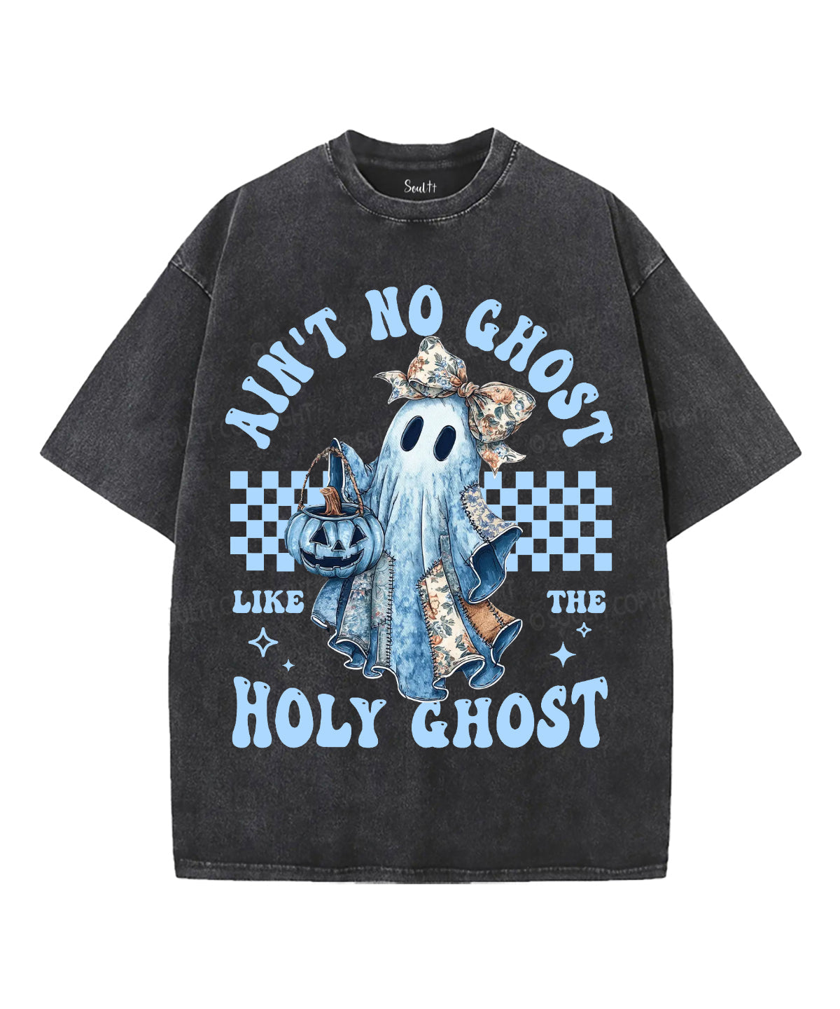 Halloween Holy Ghost Unisex Washed Christian T-shirt Hoodie, Sweatshirt | CiraTrend.com (Image 2)