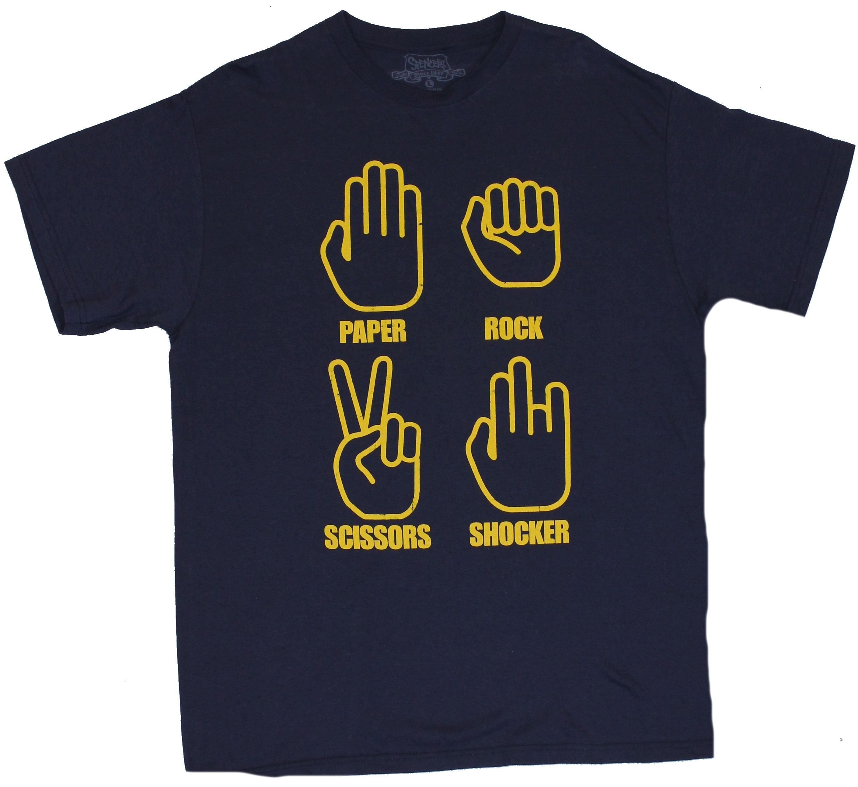 Crude Attitude Mens T-Shirt -  "Paper, Rock, Scissors, SHOCKER" Hoodie, Sweatshirt | CiraTrend.com