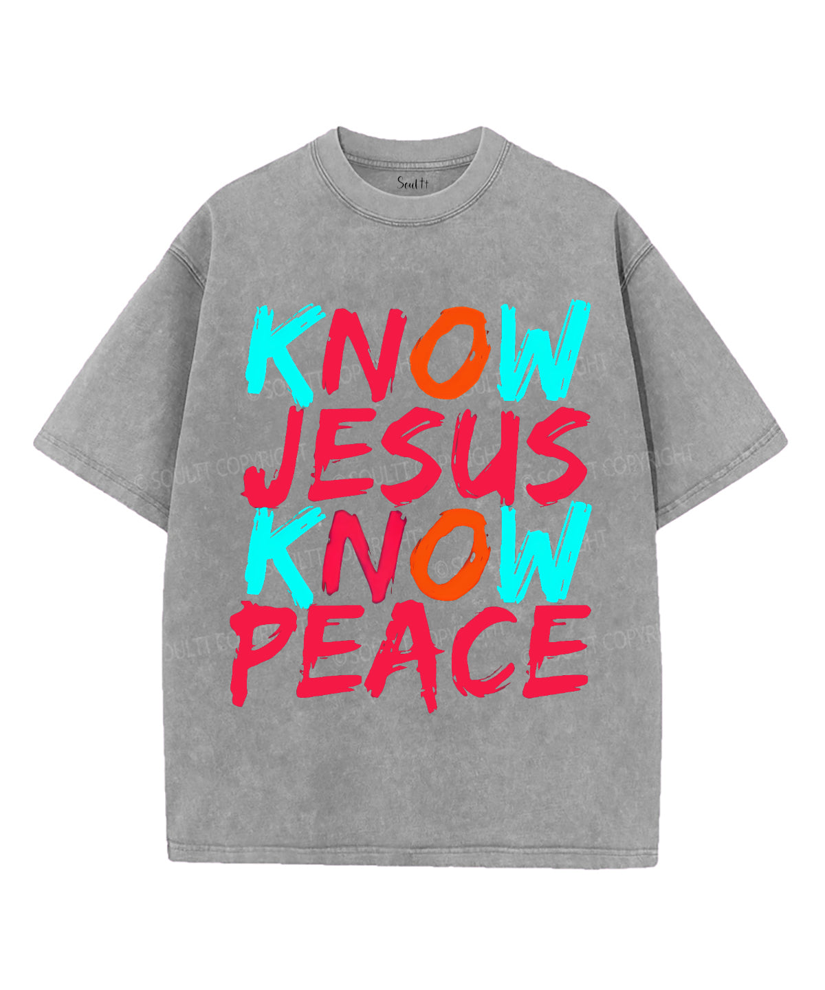 Know Jesus Know Peace Unisex Washed Christian T-shirt Hoodie, Sweatshirt | CiraTrend.com (Image 2)