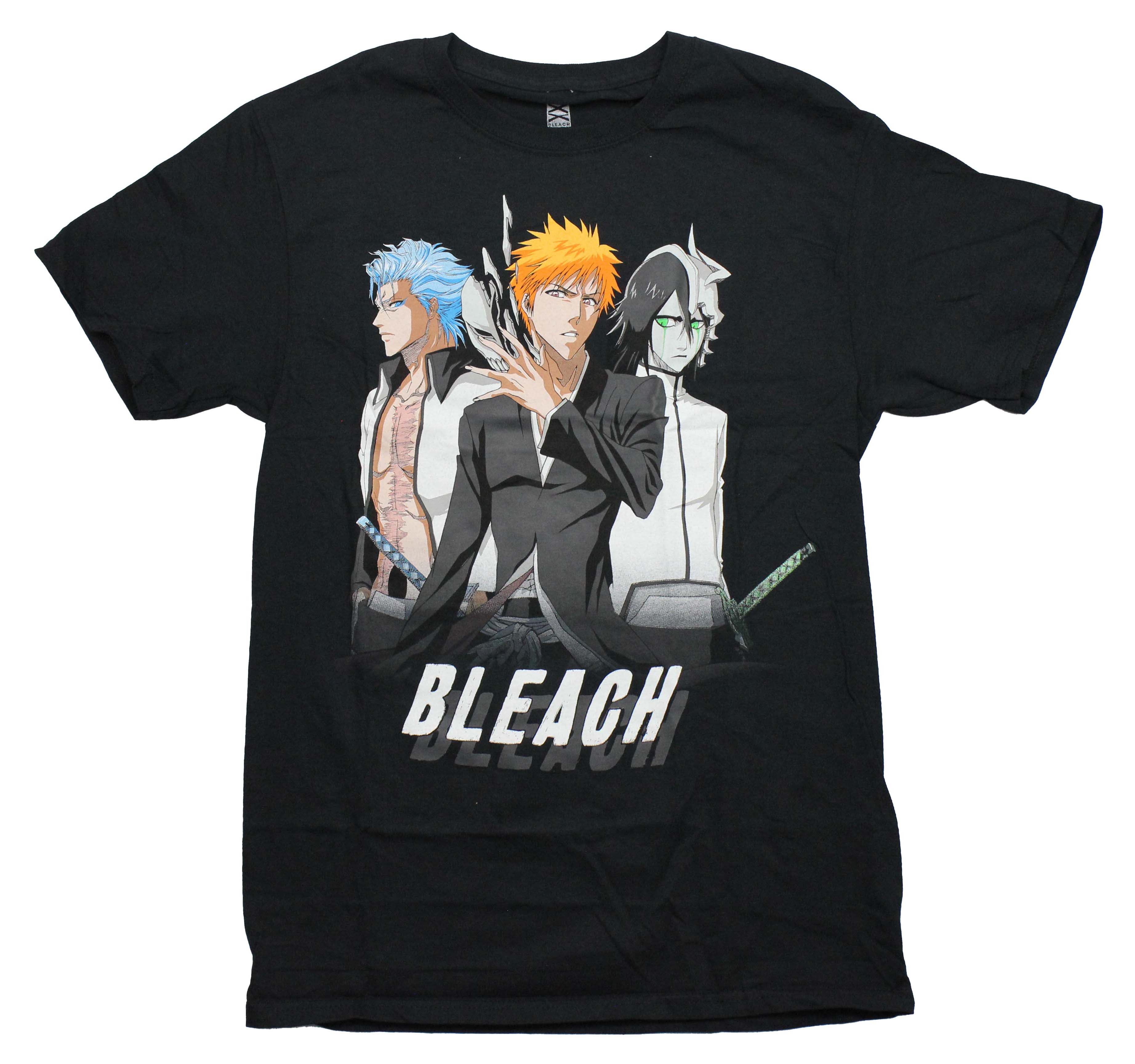 Bleach Mens T-Shirt - Ichigo Grimjaw Ulquiorra Trio over Name Hoodie, Sweatshirt | CiraTrend.com