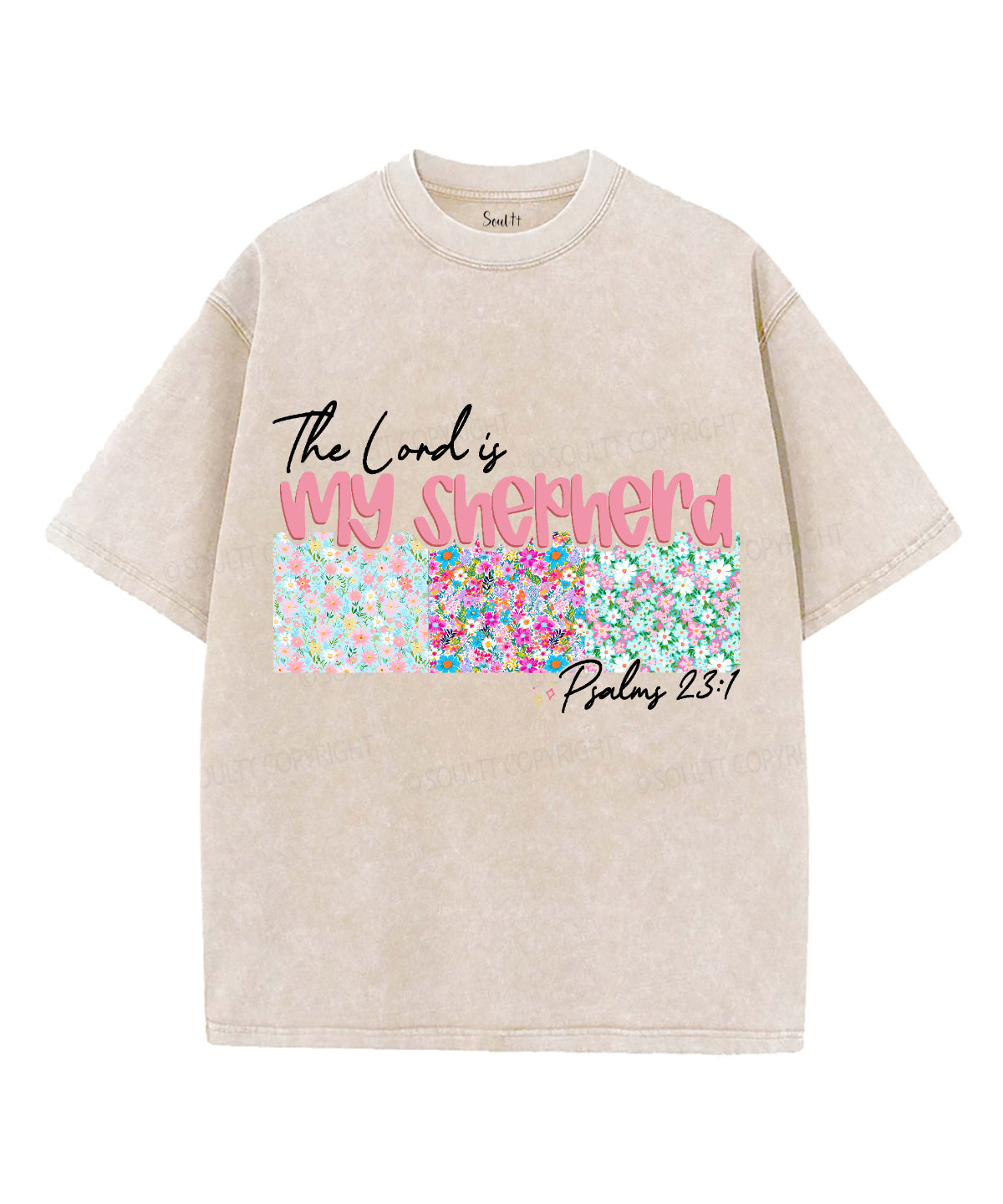 The Lord Is My Shepherd Unisex Washed Christian T-shirt Style003 Hoodie, Sweatshirt | CiraTrend.com (Image 1)