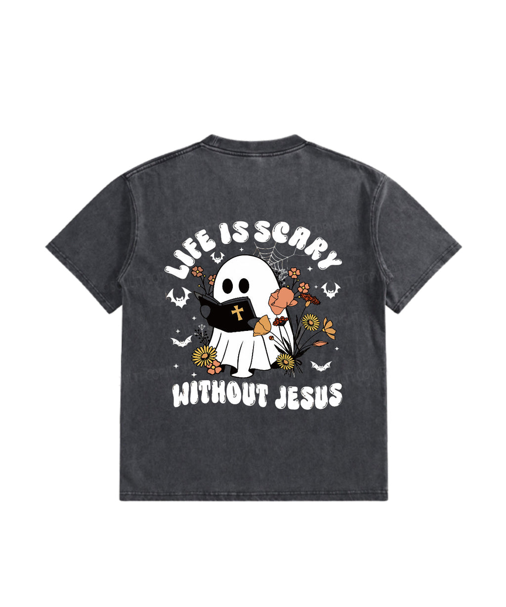 Kids Life Is Scary Double Sided Washed Christian T-shirt Hoodie, Sweatshirt | CiraTrend.com (Image 3)