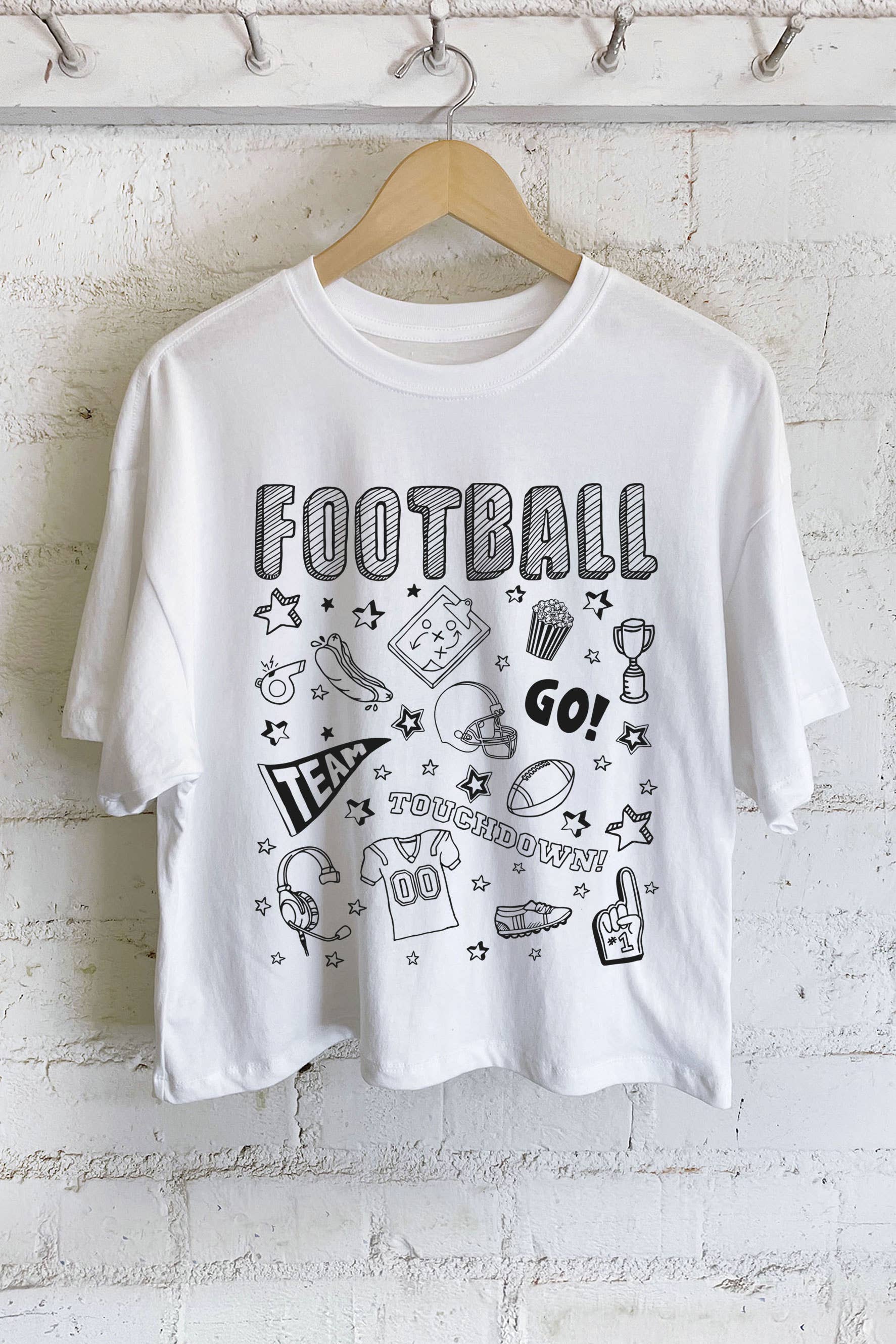 Football Icon Puff Graphic Long Crop Top