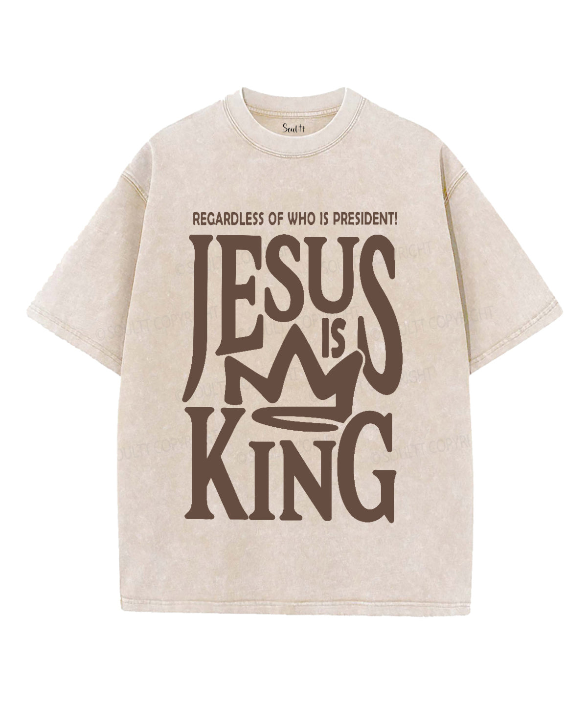 Jesus Is King Washed Christian T-shirt Hoodie, Sweatshirt | CiraTrend.com (Image 4)