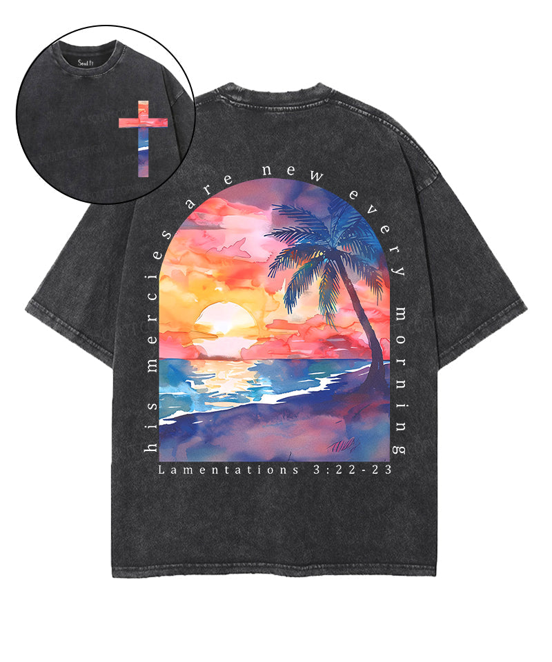 His Mercies Are New Double Sided Unisex Washed Christian T-shirt Style004 Hoodie, Sweatshirt | CiraTrend.com (Image 1)