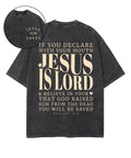 Jesus Is Lord Double Sided Unisex Washed Christian T-shirt Hoodie, Sweatshirt | CiraTrend.com (Image 1)