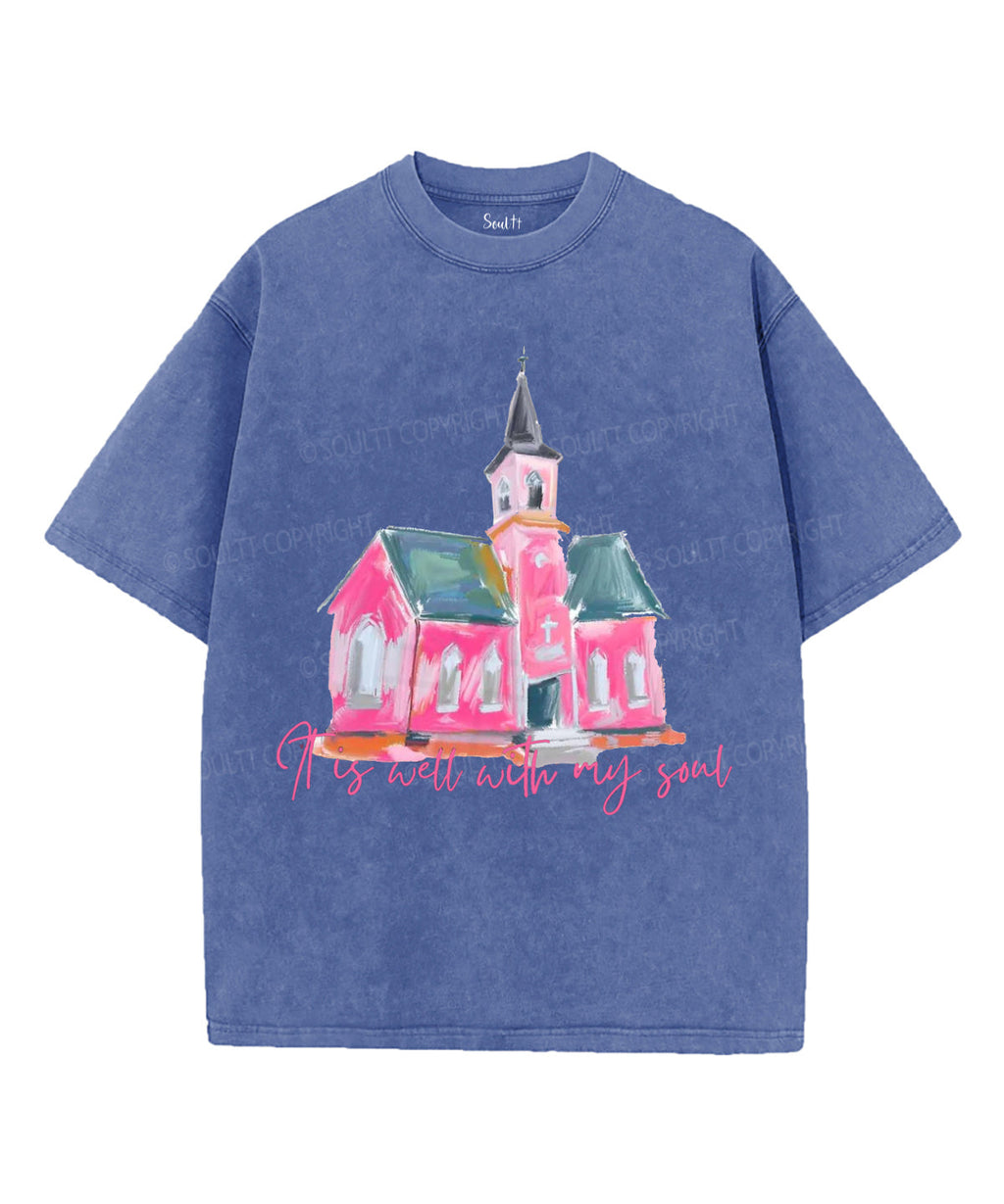 It Is Well With My Soul Unisex Washed Christian T-shirt Style009 Hoodie, Sweatshirt | CiraTrend.com (Image 4)