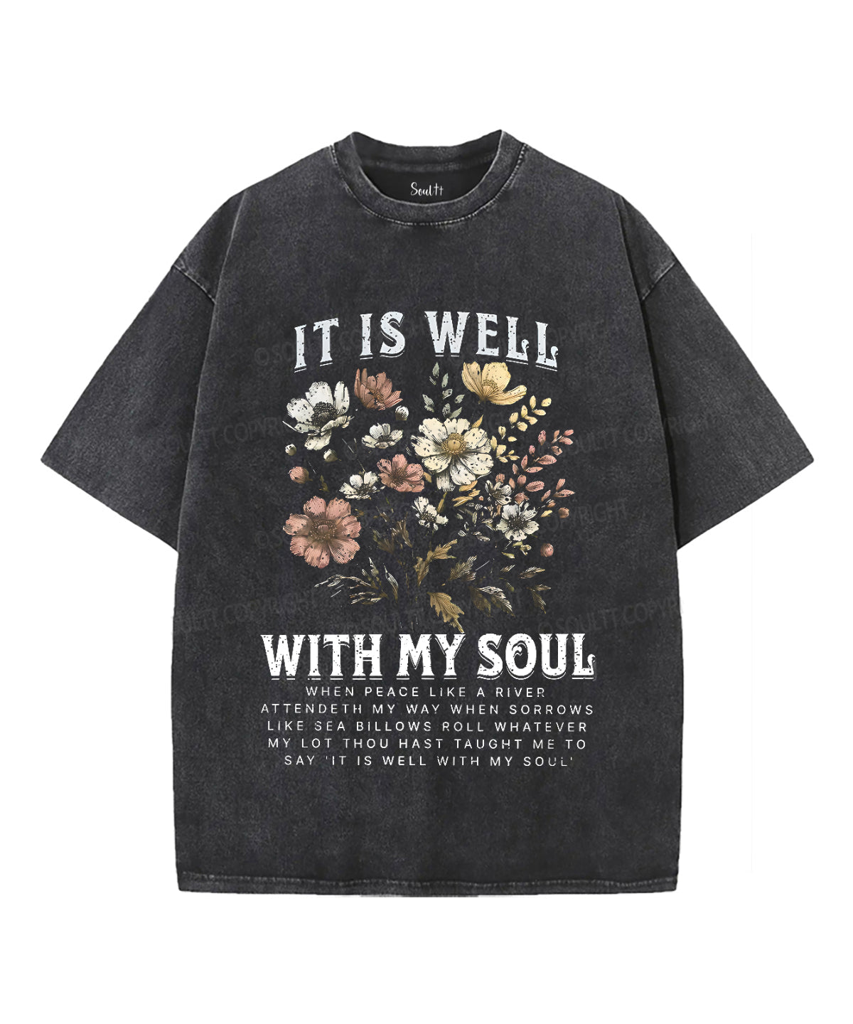 It Is Well With My Soul Unisex Washed Christian T-shirt Style005 Hoodie, Sweatshirt | CiraTrend.com (Image 1)
