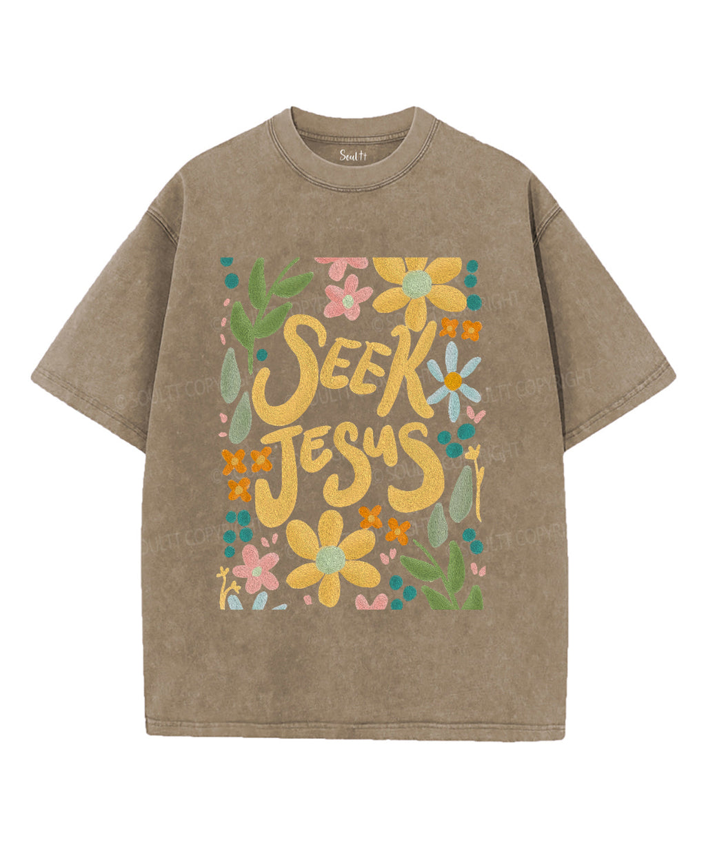 Seek Jesus Unisex Washed Christian T-shirt Hoodie, Sweatshirt | CiraTrend.com (Image 5)