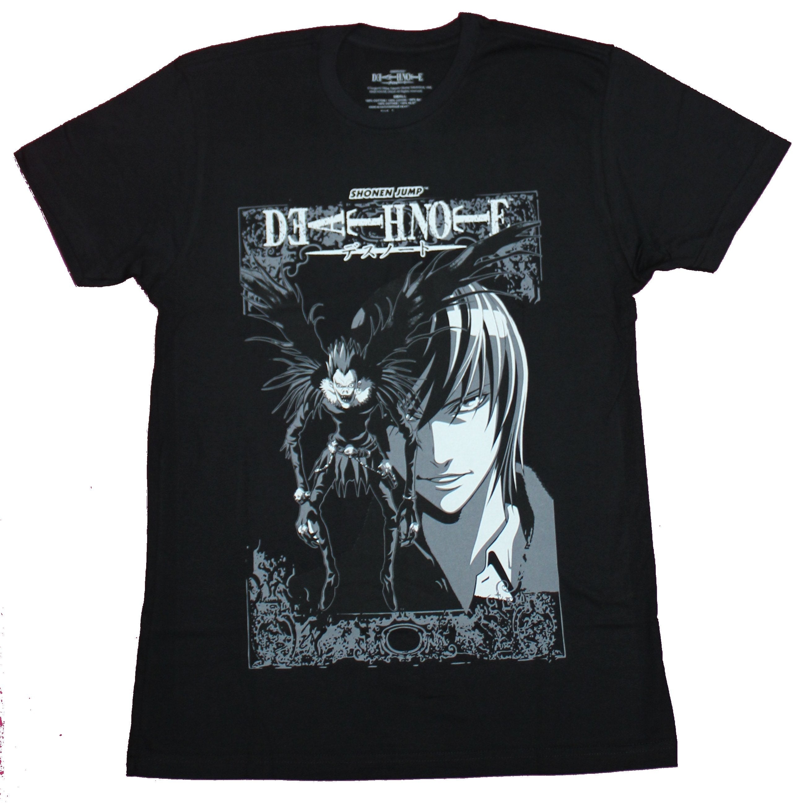 Death Note Mens T-Shirt - Light and Ryuk Shadowy Grayscale Image Hoodie, Sweatshirt | CiraTrend.com