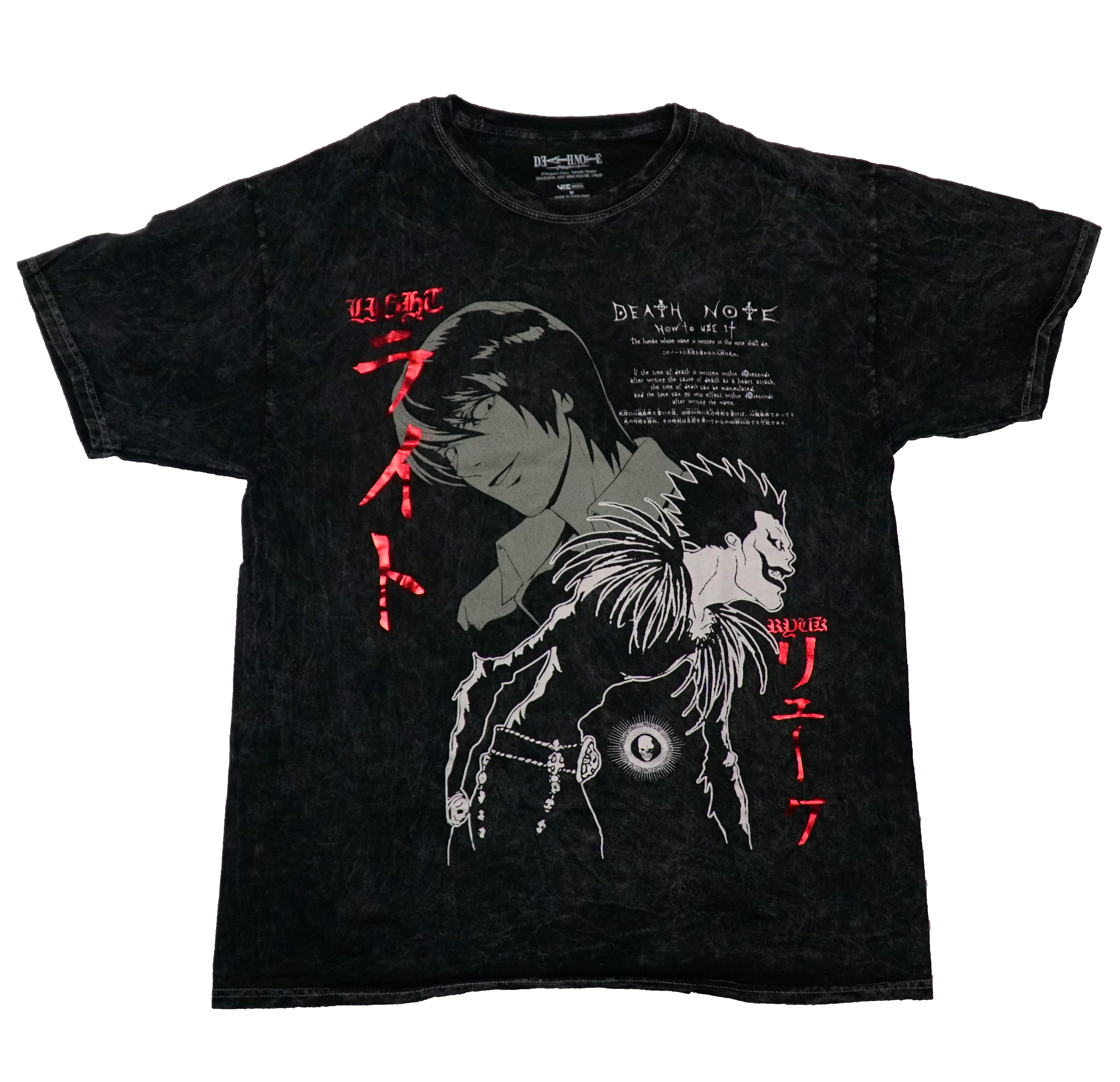 Death Note Mens T-Shirt - Ryuk & L How to use  Instructions Foil Hoodie, Sweatshirt | CiraTrend.com