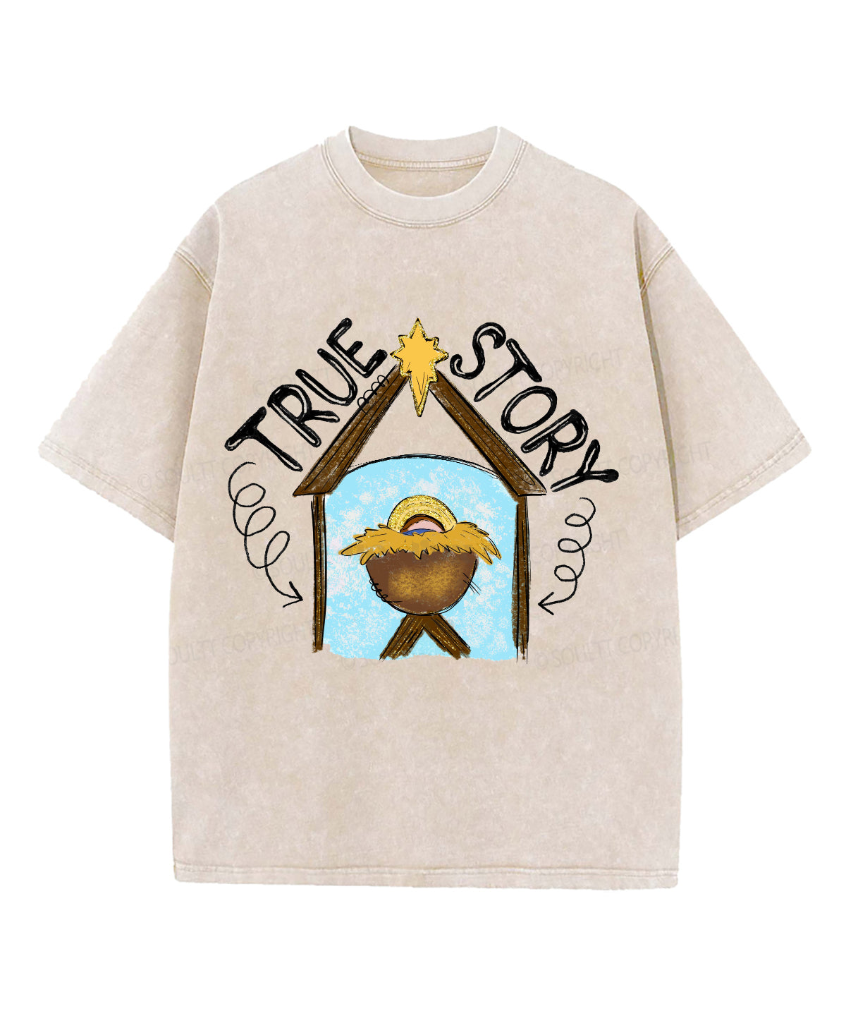 Ture Story Washed Christian T-shirt Hoodie, Sweatshirt | CiraTrend.com (Image 1)