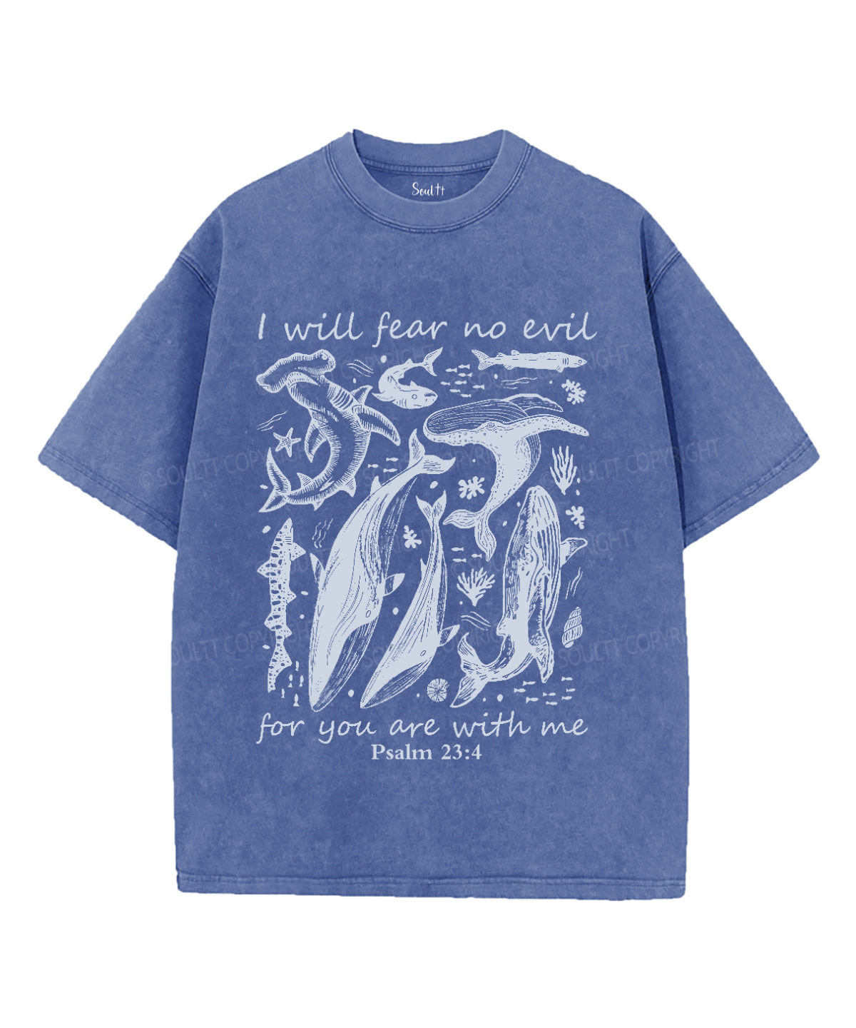 I Will Fear No Evil Washed Christian T-Shirts, Hoodie, Sweatshirt