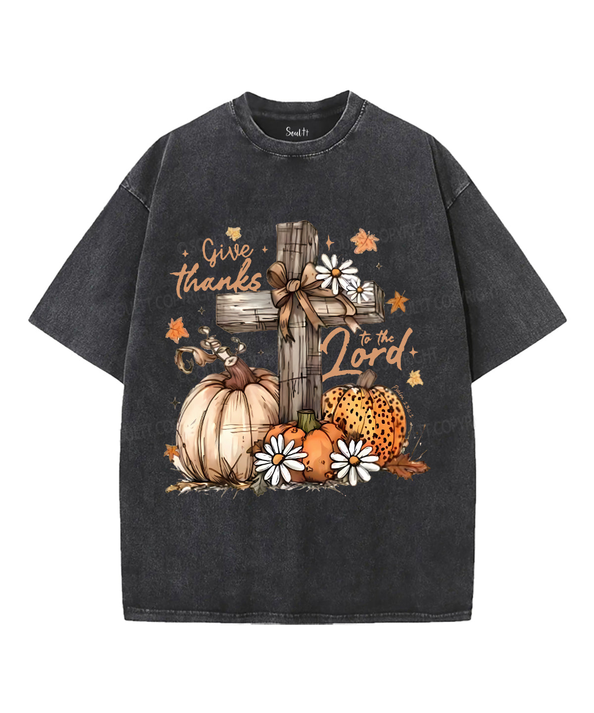 Give Thanks Lord Unisex Washed Christian T-shirt Hoodie, Sweatshirt | CiraTrend.com (Image 2)