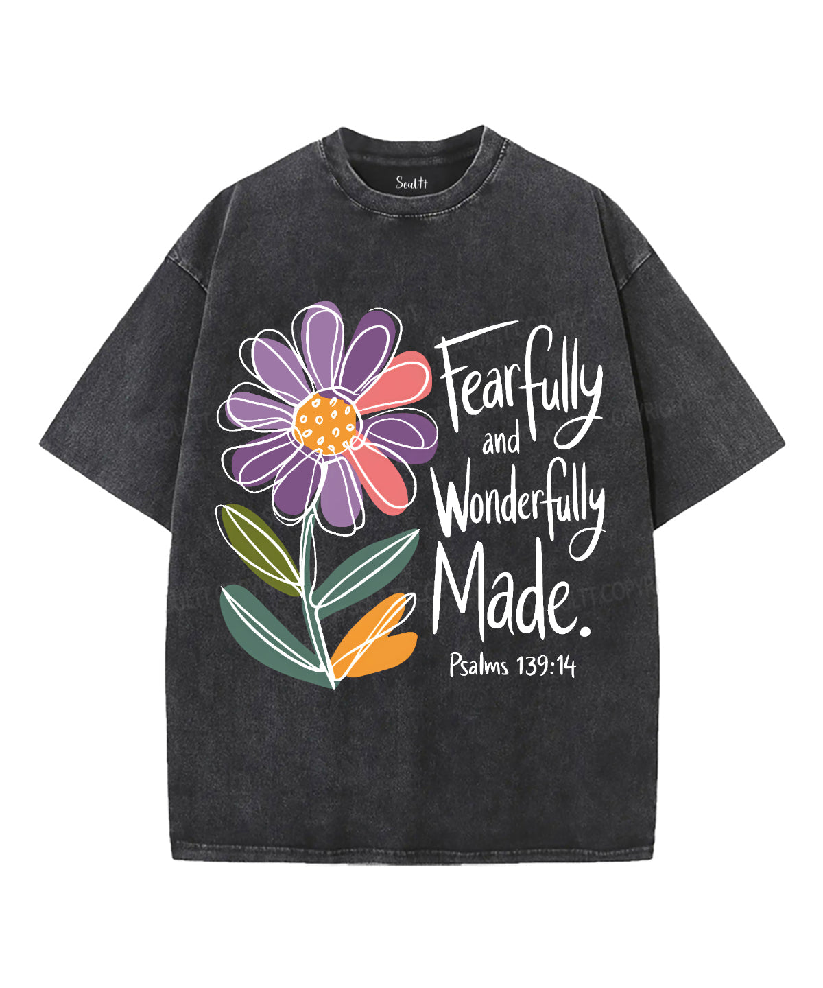 Fearfully And Wonderfully Made Unisex Washed Christian T-shirt Hoodie, Sweatshirt | CiraTrend.com (Image 1)