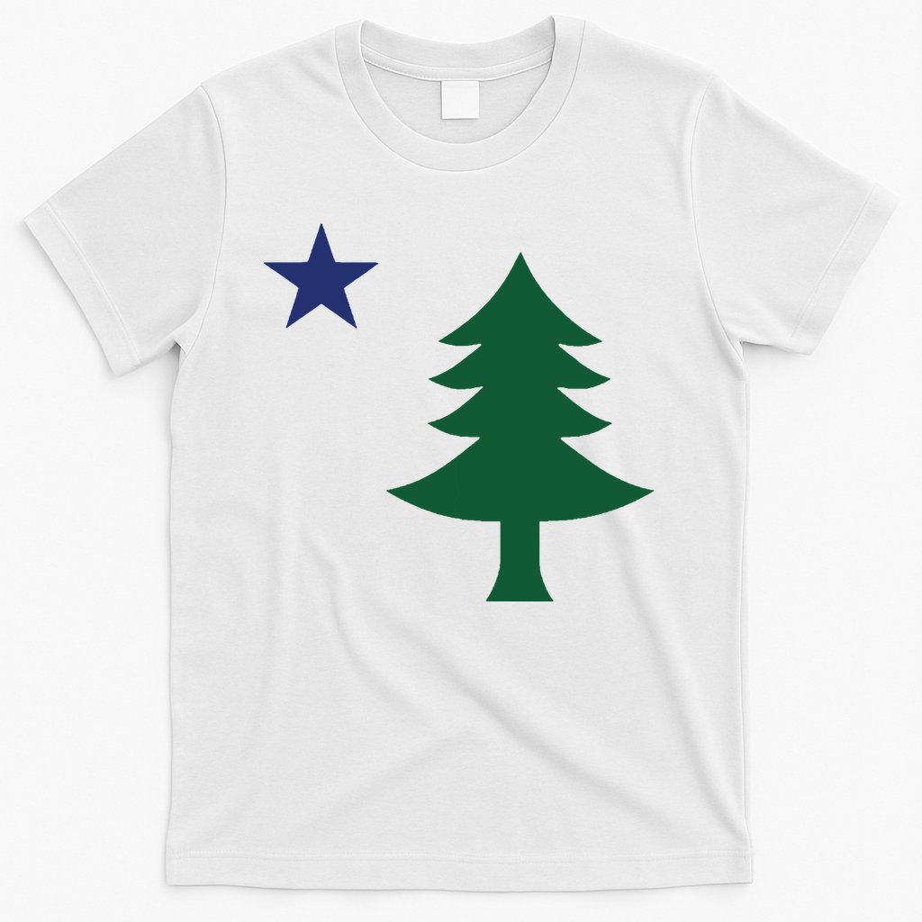 1901 Old First Flag Of Maine Pine Tree And Star T-Shirt