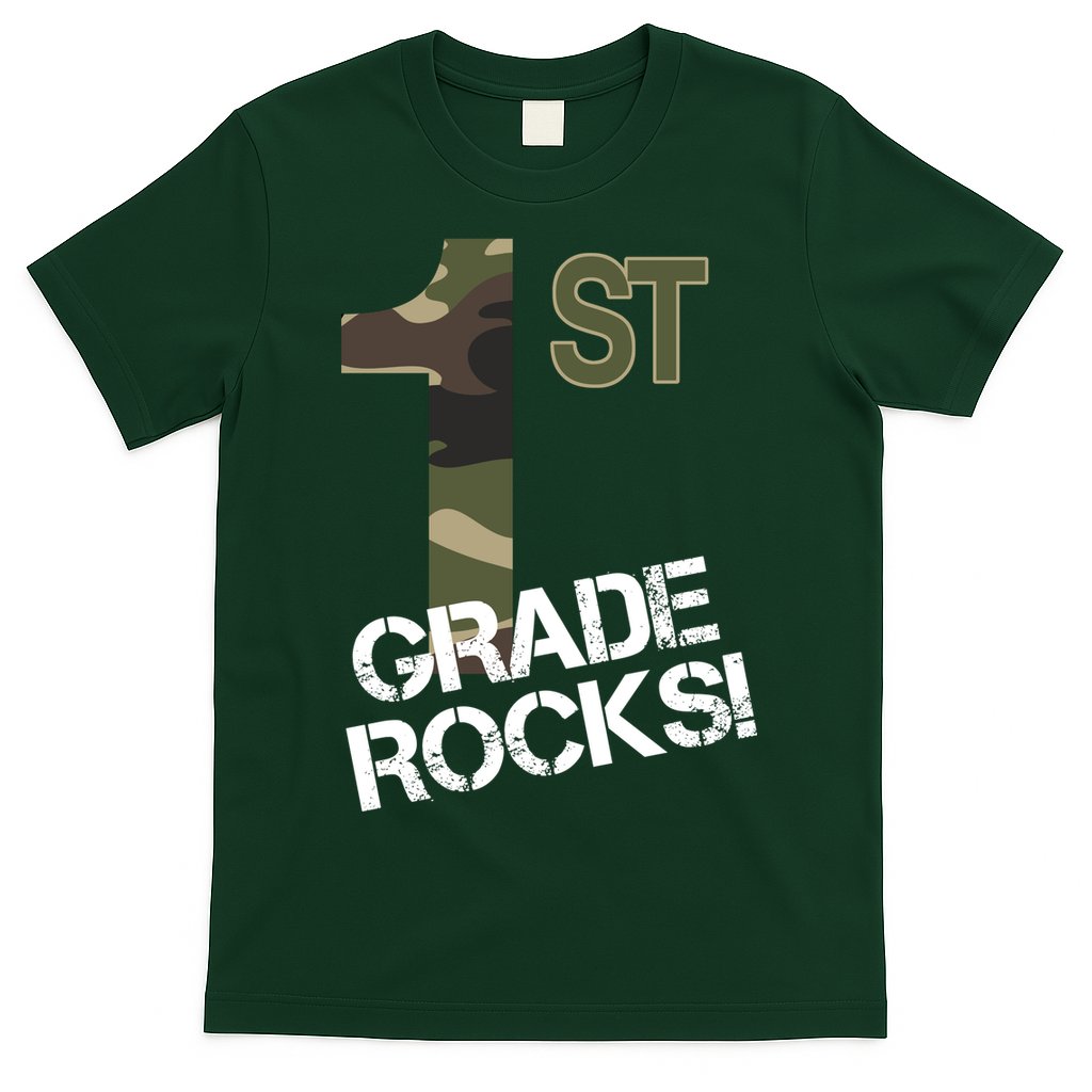 1st Grade Rocks Camo T-Shirt