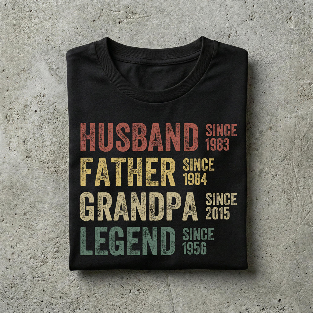 Personalized Dad Grandpa Father'S Day Husband Father Grandpa Legend Grandfather Custom Dates Dad Birthday (3)