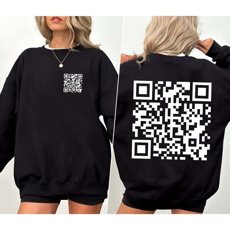 2 Sides I F*cking Love You QR Code Sweatshirt, QR Code I F*cking Love You Valentine's Sweatshirt, Valentines Gifts, Gift...