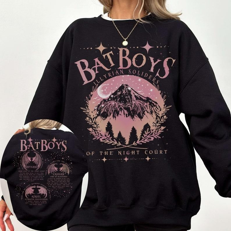 2 Slide Design, Bat Boys Sweater, ACOTAR s, Rhysand Tee, Cassian shirt, Sarah J Maas, Book Boyfriend, Team Bat Boys,...