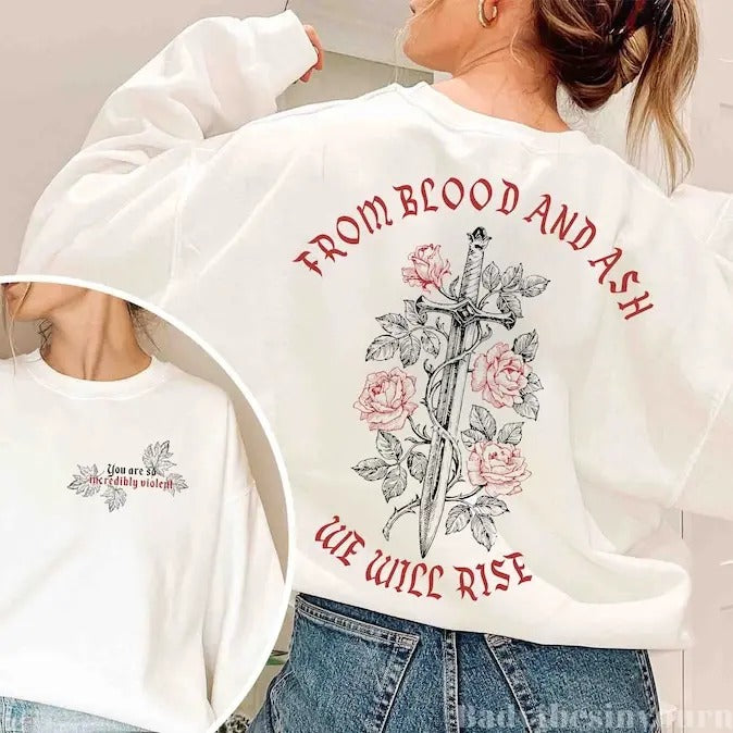 2 Slide, From Blood and Ash We Will Rise Sweatshirt, Jennifer L Poppy Hawke Prince Casteel, iss willa colyns book club...