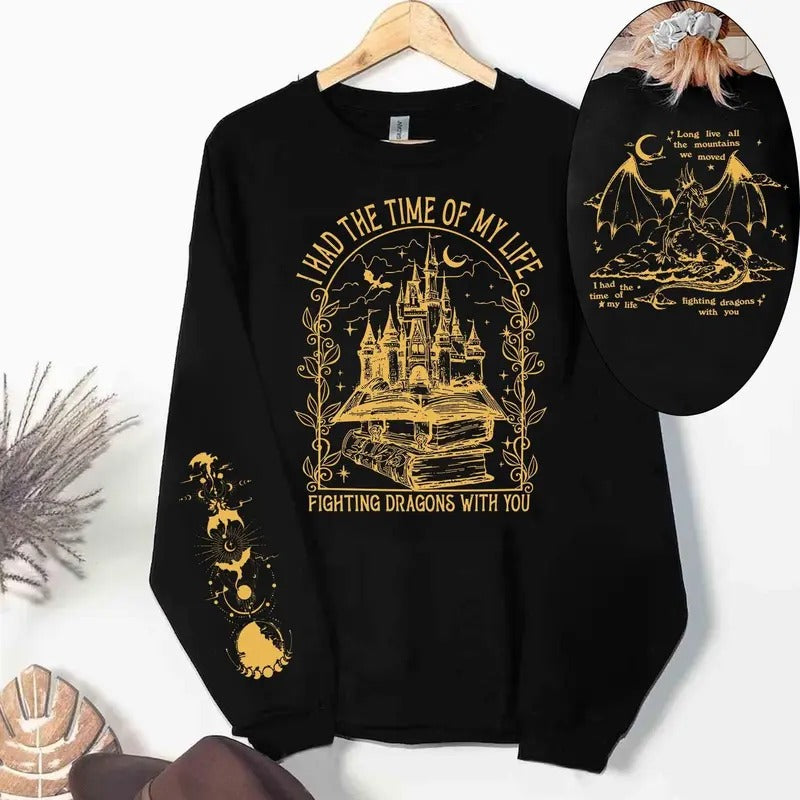 2 Slide, I Had the Time of My Life Fighting Dragons With You Sweatshirt,Hoodie Long Live T-Shirt, Purple Dragon Shirt, Speak Now Dragon Shirt, Bookish Gift