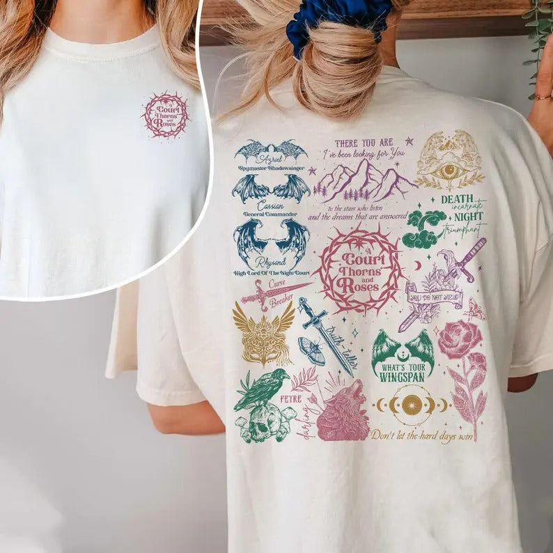 2 Slides, Acotar Velaris shirt, The Night Court Shirt, The Bat Boys Shirt, Acotar Merch, Court of Throne and Roses T-shirt, Book shirt