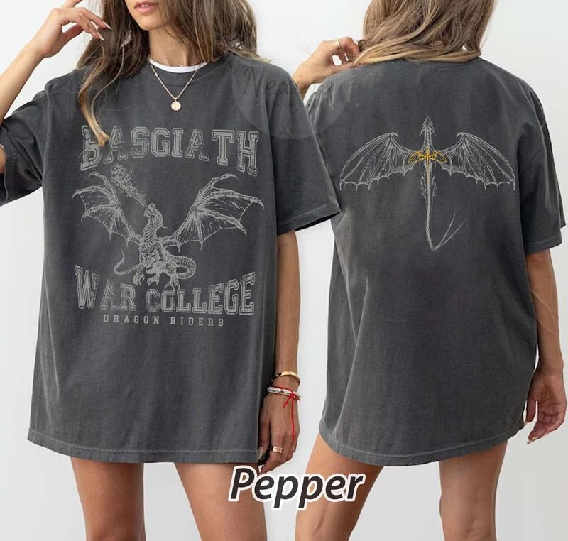 2 slide design, Fourth Wing , Basgiath War College tshirt, Fourth Wing Shirt, Dragon Rider Shirt, Bookish Shirt, The...