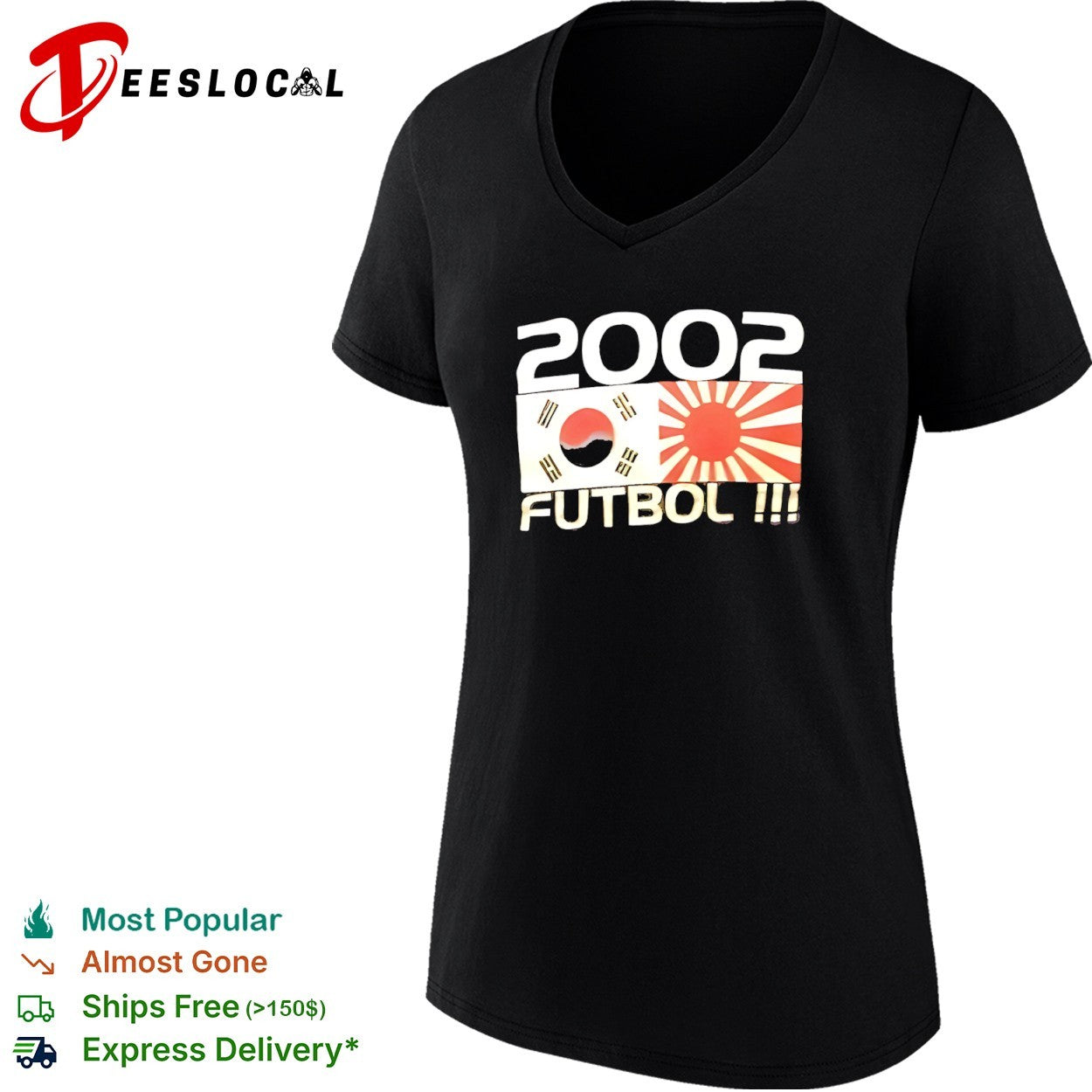 2002 Futbol South Korea Japan flag shirt