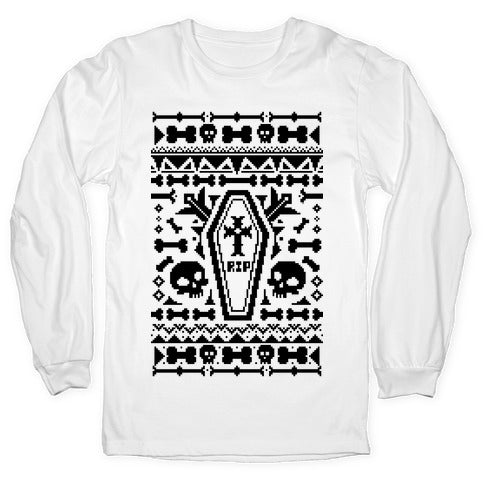 Coffins and Skulls Ugly Sweater Longsleeve Tee