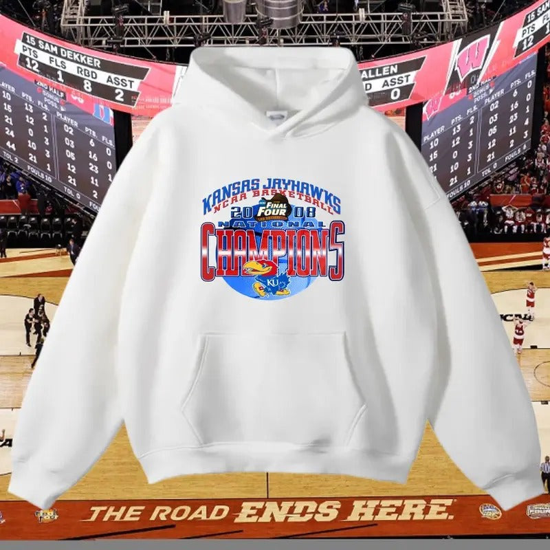 2008 NCAA Final Four Kansas Jayhawks Champions T-Shirt, Sweatshirt, Hoodie. Graphic Vintage Sports Tees for Men And Women