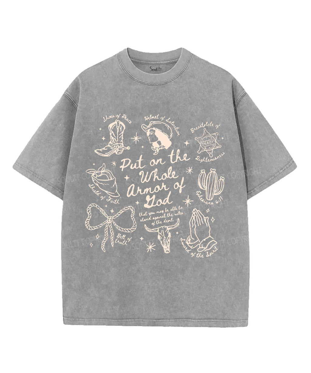 Armor of God Unisex Washed Christian T-shirt Hoodie, Sweatshirt | CiraTrend.com (Image 3)