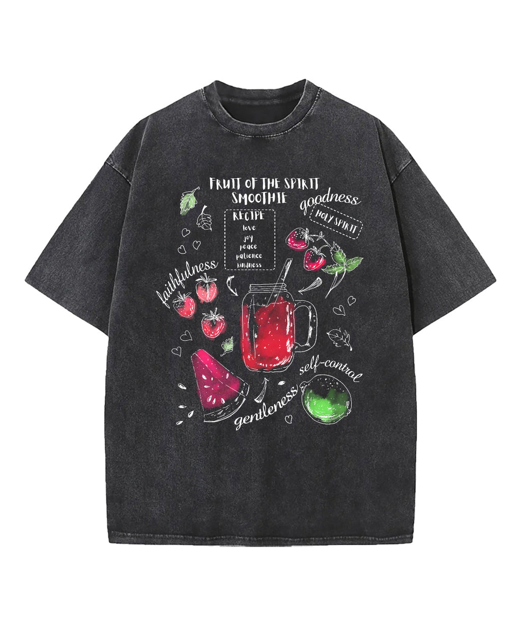 Fruit Of The Spirit Smoothie Washed Christian T-shirt Hoodie, Sweatshirt | CiraTrend.com (Image 2)