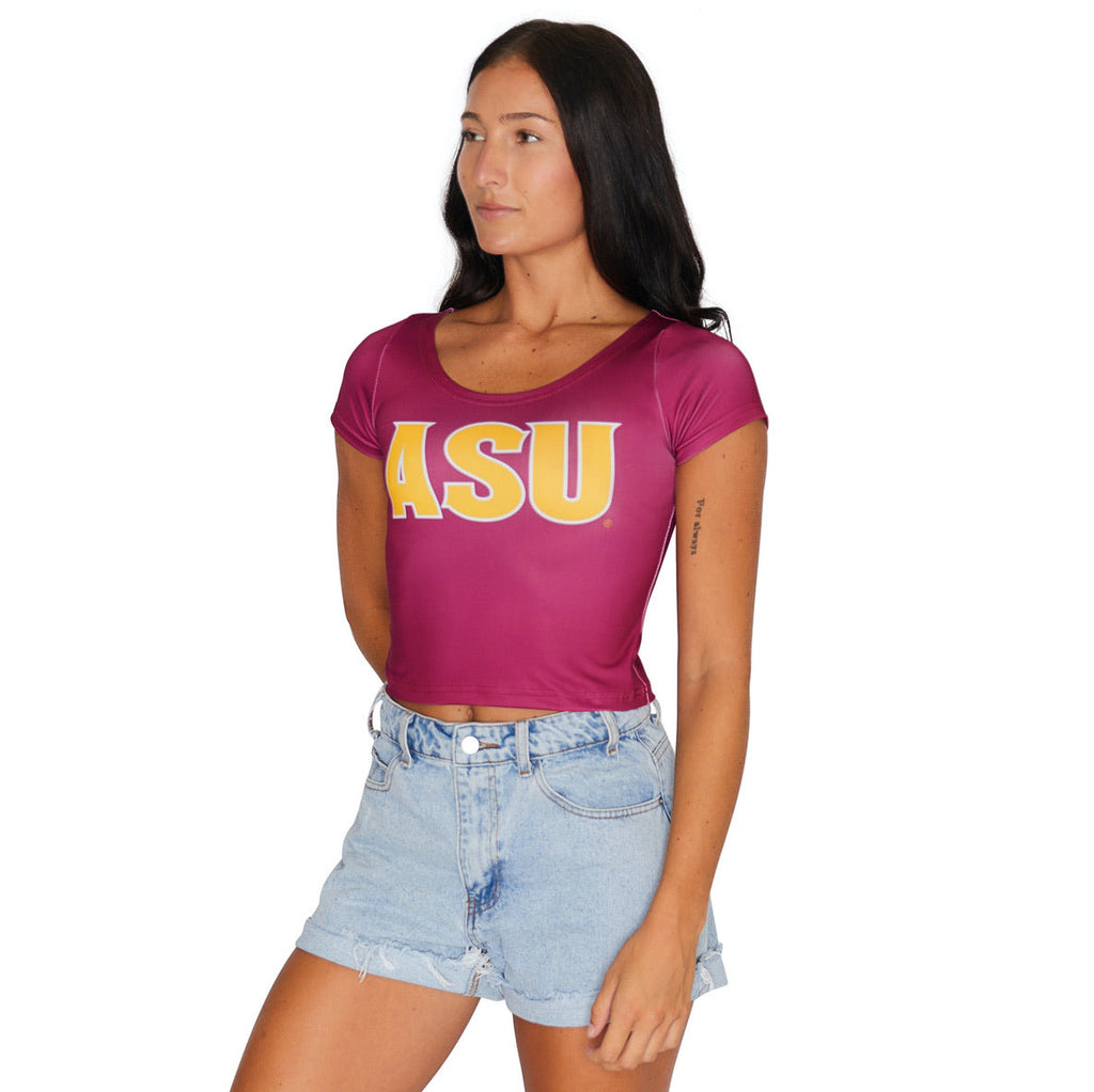 Arizona State ASU Maroon Babydoll Womens Tee Shirt Hoodie, Sweatshirt | CiraTrend.com (Image 3)