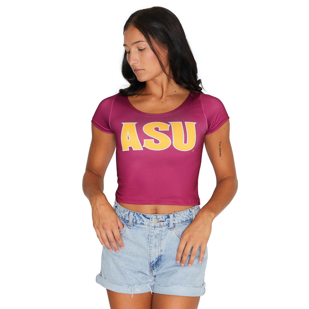 Arizona State ASU Maroon Babydoll Womens Tee Shirt Hoodie, Sweatshirt | CiraTrend.com (Image 2)