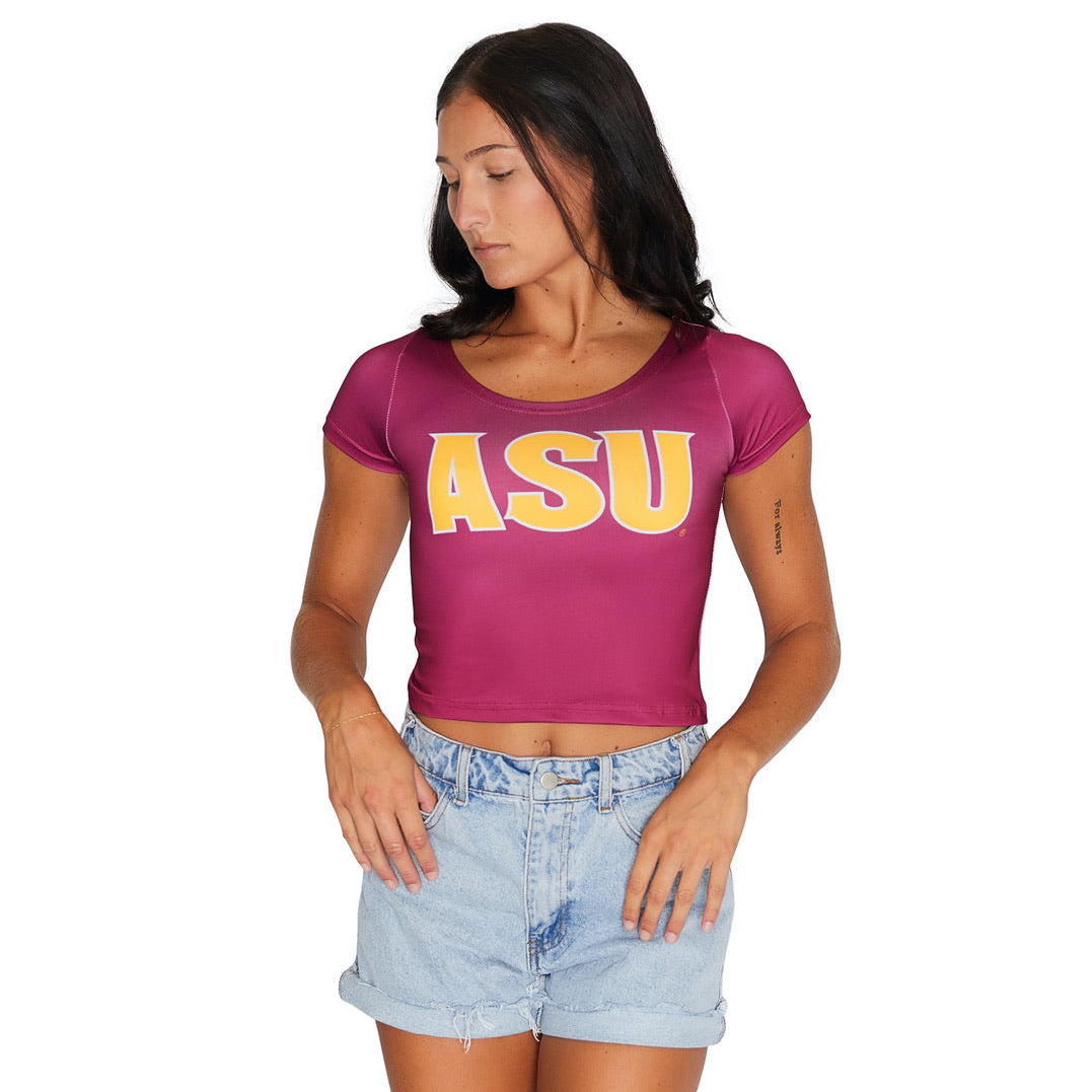 Arizona State ASU Maroon Babydoll Womens Tee Shirt Hoodie, Sweatshirt | CiraTrend.com (Image 2)