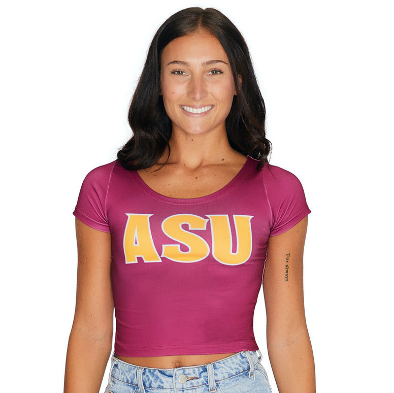 Arizona State ASU Maroon Babydoll Womens Tee Shirt Hoodie, Sweatshirt | CiraTrend.com (Image 5)