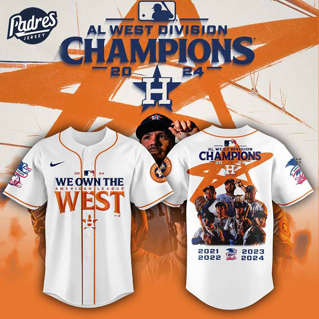 2024 Houston Astros Fanatics Al West Division Champions Baseball Jersey - Padres Jersey Oasis: Elevate Your Baseball Style Game