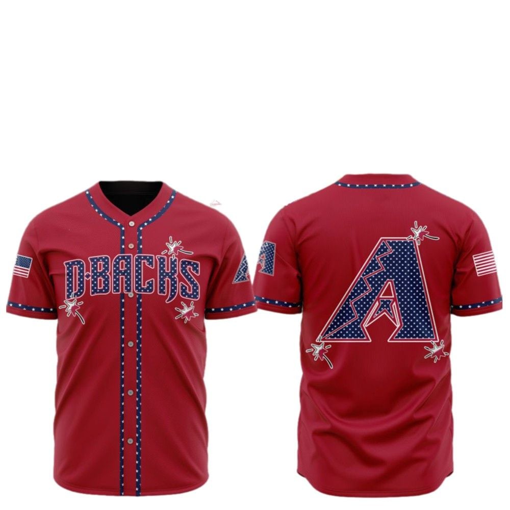 2025 Arizona Diamondbacks Happy Independence Day Baseball Jersey - Grishko.com