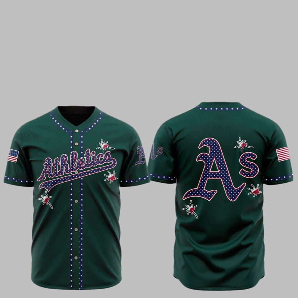 2025 Athletics Happy Independence Day Baseball Jersey - Grishko.com
