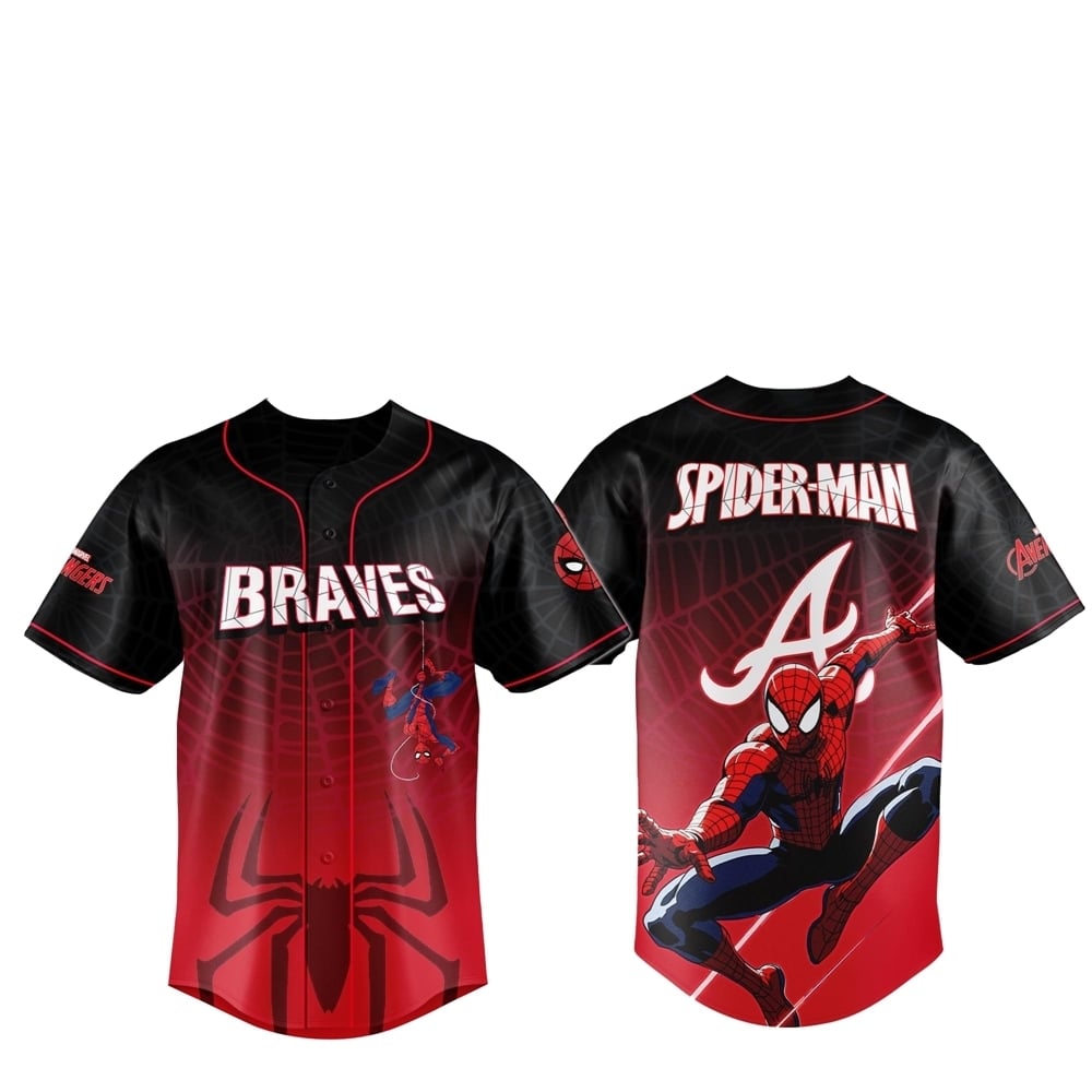 2025 Atlanta Braves Spider Man Night Baseball Jersey - Grishko.com