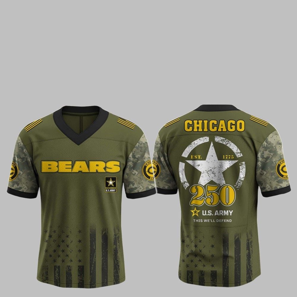 2025 Bears 250th Anniversary US Army Jersey - Grishko.com