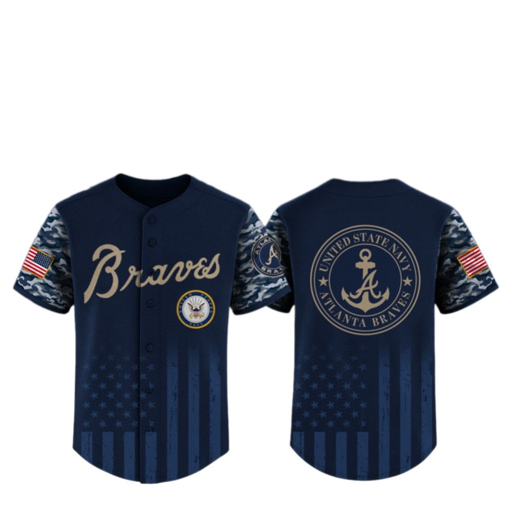 2025 Braves US Navy Appreciation Night Jersey - Grishko.com