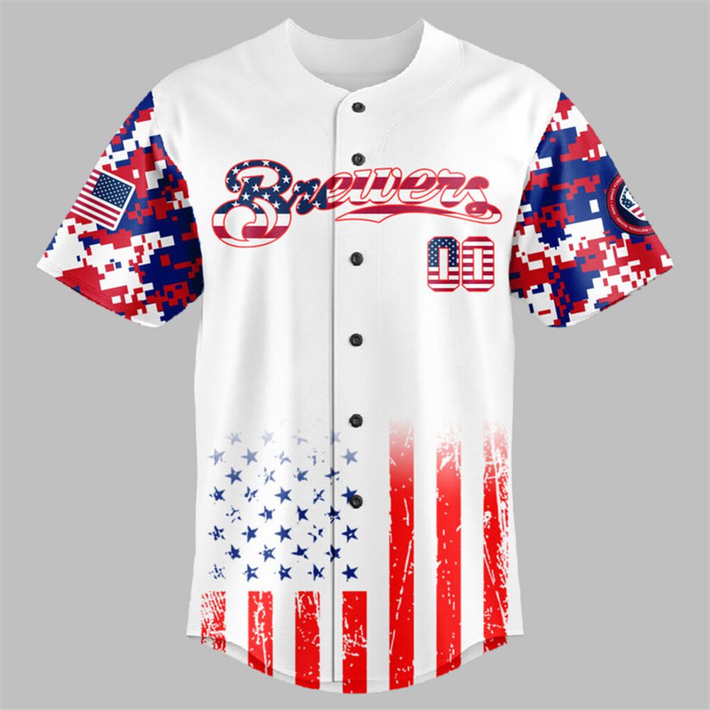 2025 Brewers The 4th of July Military Jersey - Grishko.com