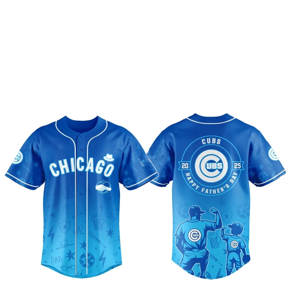 2025 Chicago Cubs Happy Father Day Baseball Jersey Combo - Grishko.com