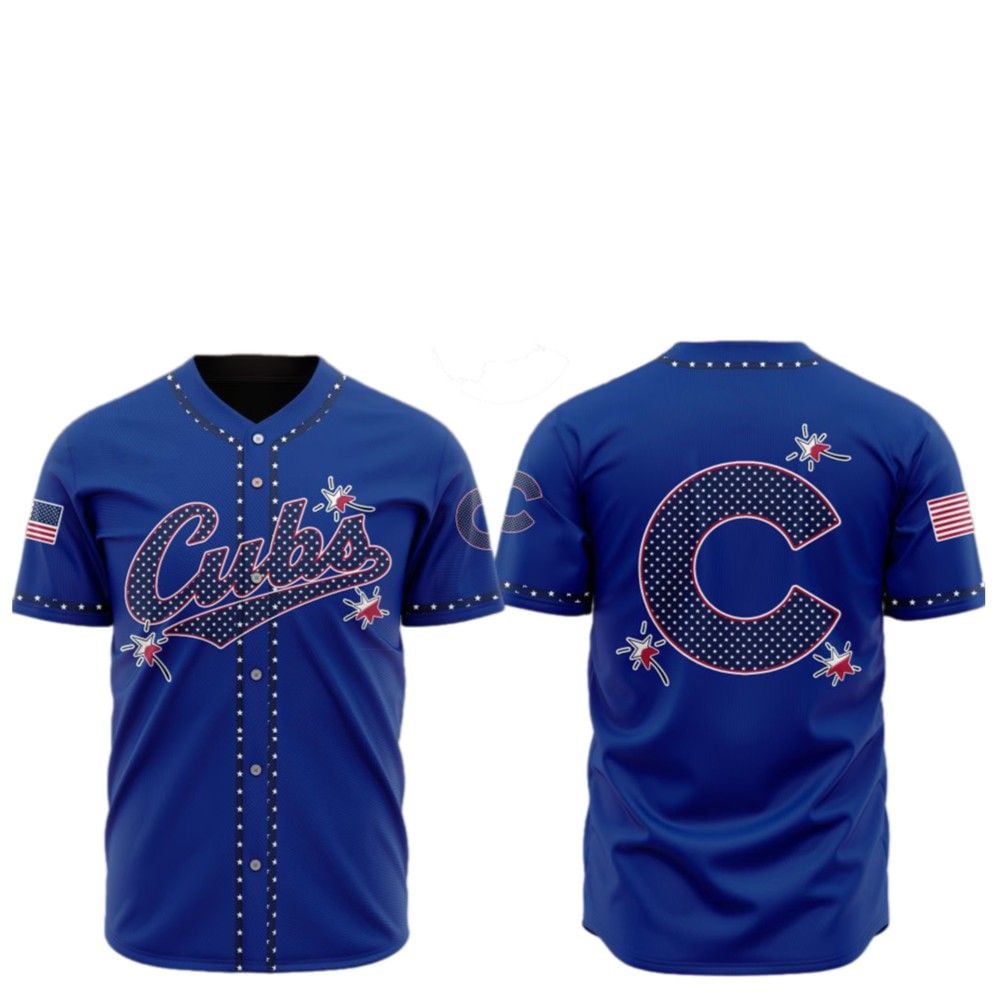 2025 Chicago Cubs Happy Independence Day Baseball Jersey - Grishko.com
